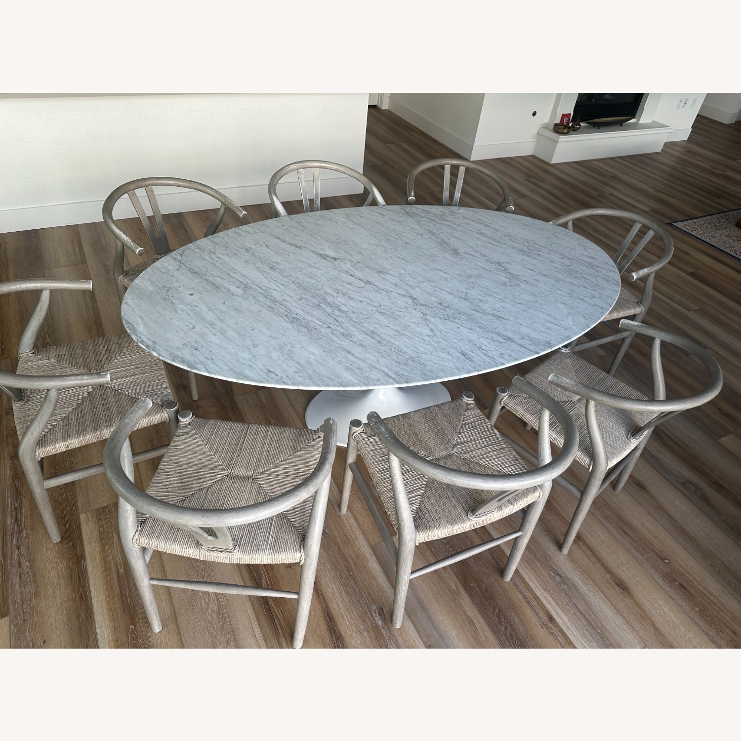 Carrara Marble Oval Table - image-1