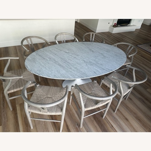 Used Carrara Marble Oval Table for sale on AptDeco