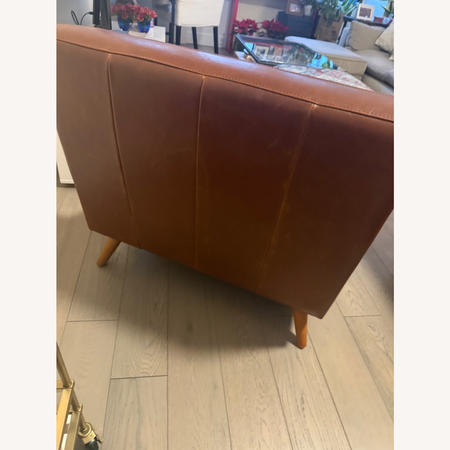 World Market Light Brown Huxley Mid Century Armless Chair - image-1