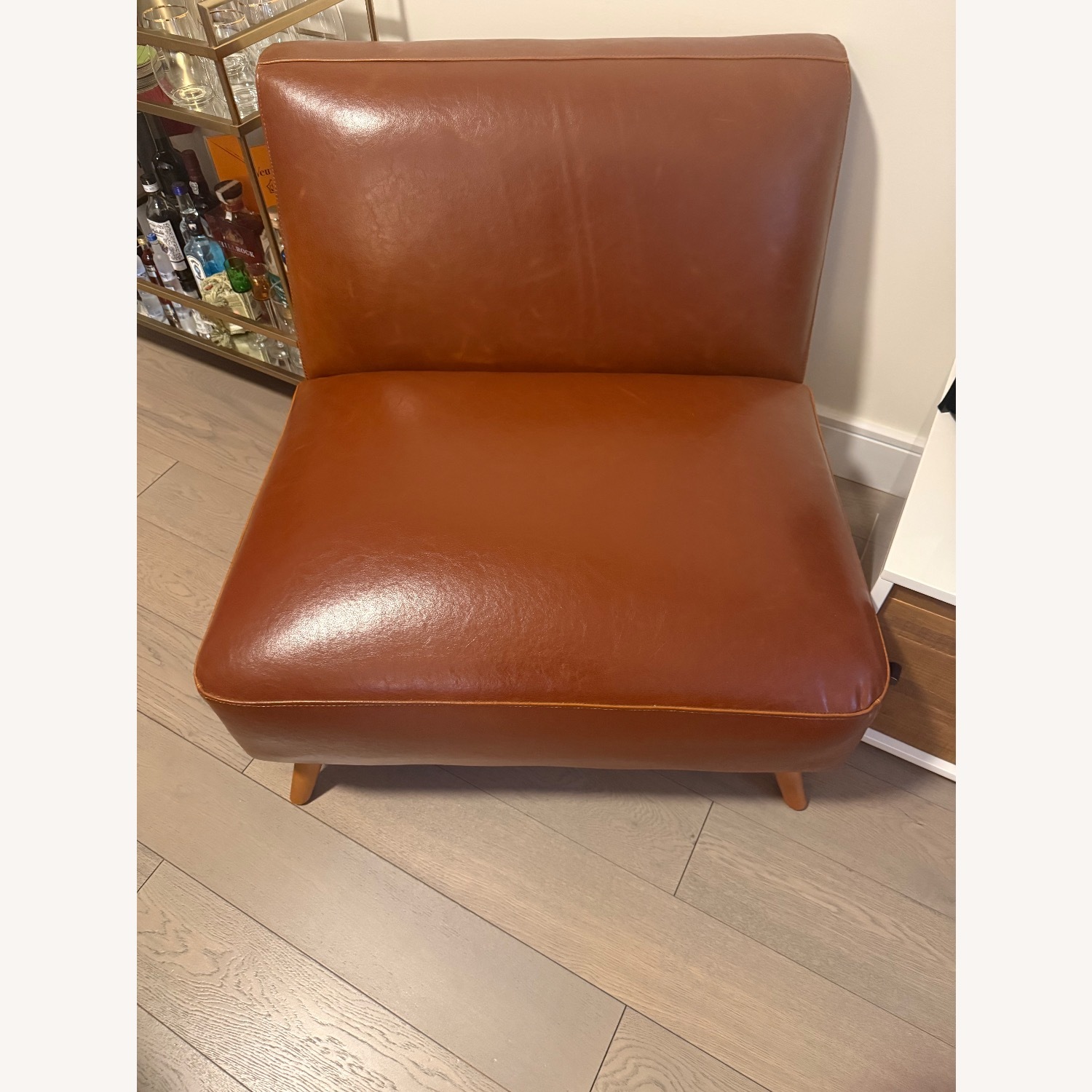 World Market Light Brown Huxley Mid Century Armless Chair - image-2