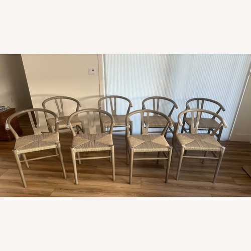 Used Four Hands Light Gray Wood Dining Chairs for sale on AptDeco