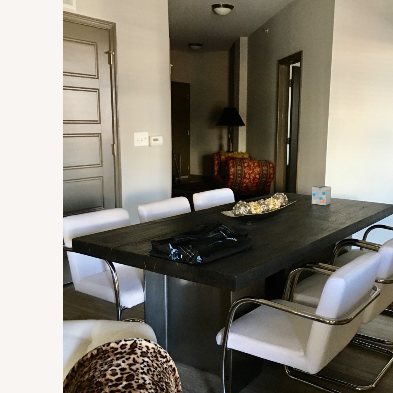 Restoration Hardware Black Wood Dining Table - image-1