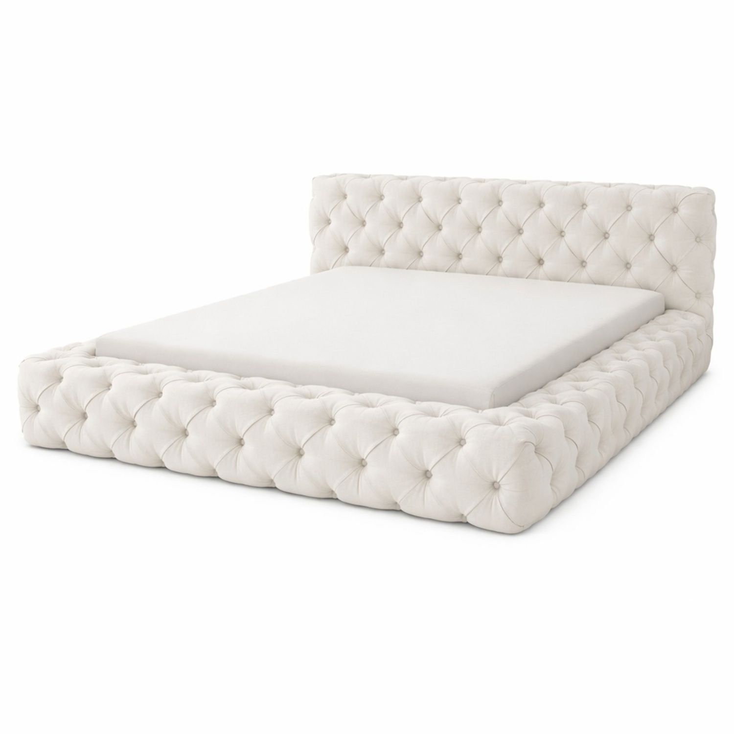 Restoration Hardware Soho White Fabric Twin Bed - image-0