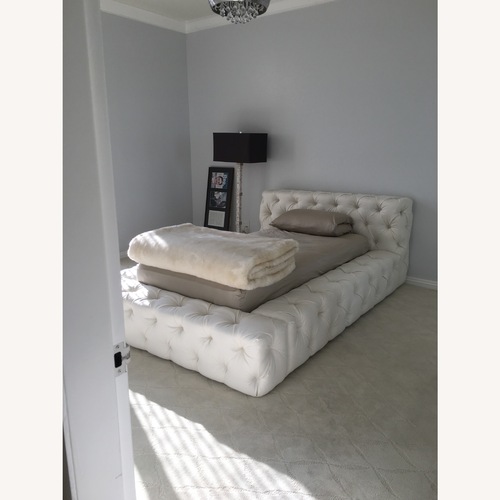 Used Restoration Hardware Soho White Fabric Twin Bed for sale on AptDeco