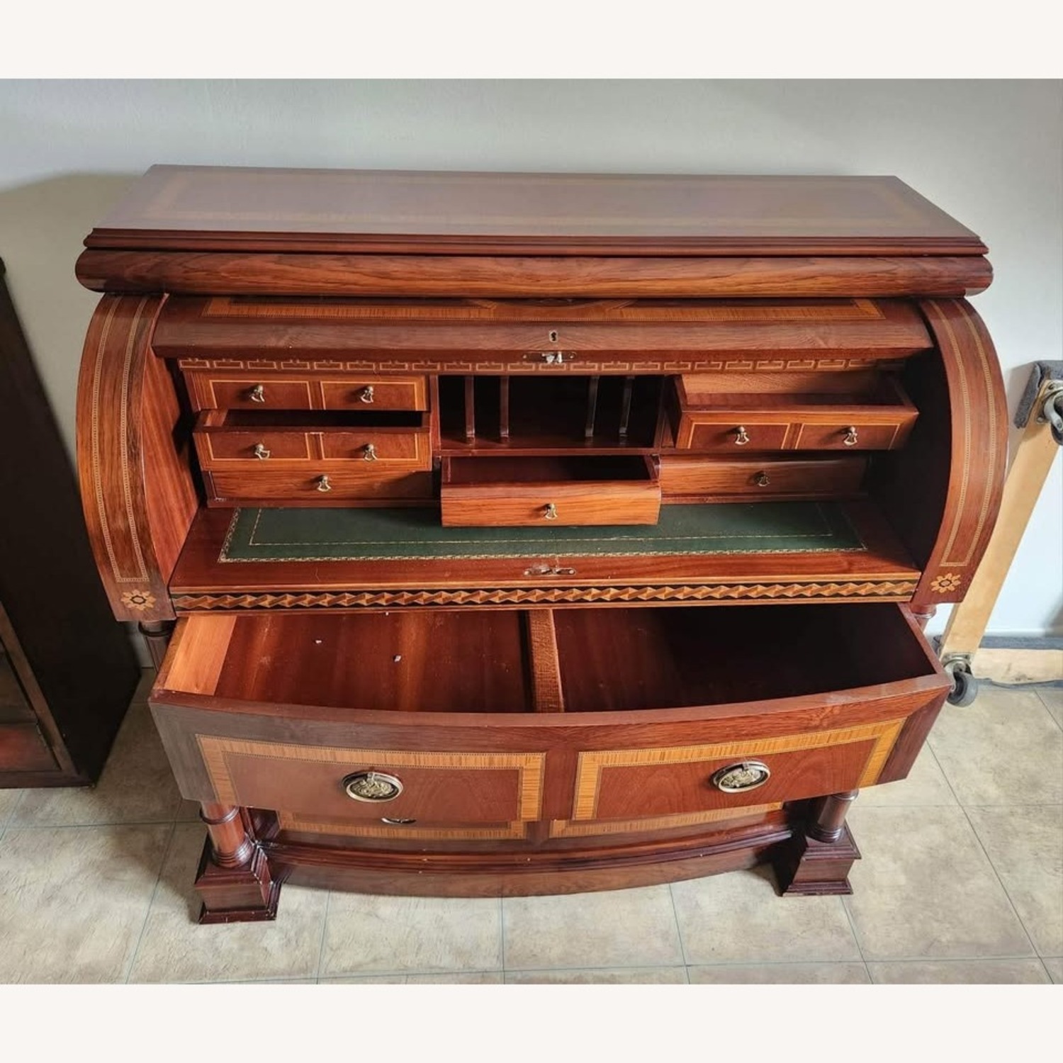 Vintage/Antique Light Brown Wood Desk - image-2