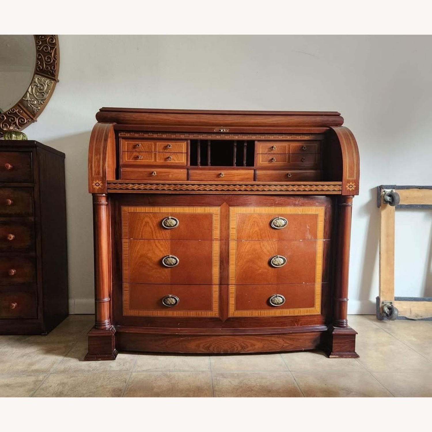 Vintage/Antique Light Brown Wood Desk - image-6