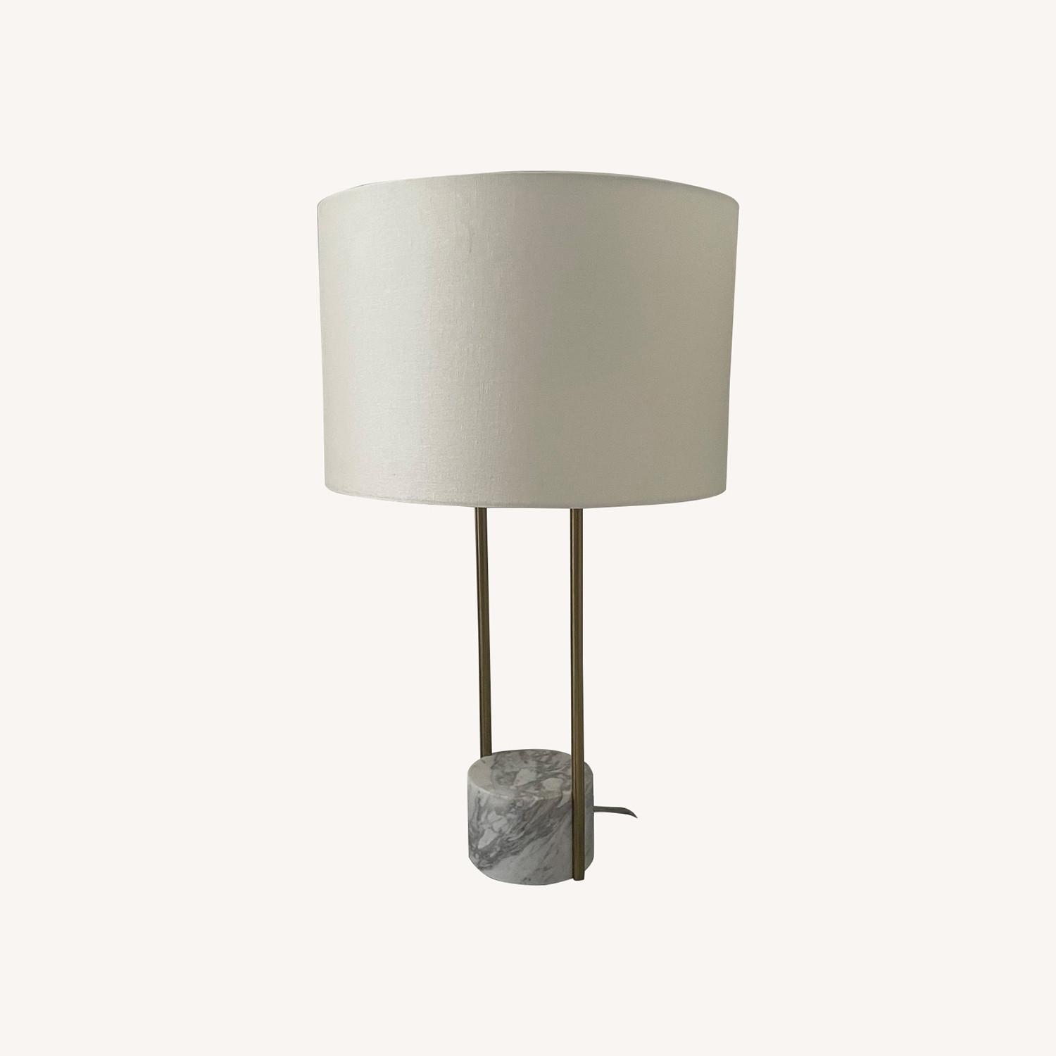 West Elm White Marble Table Lamp - image-5