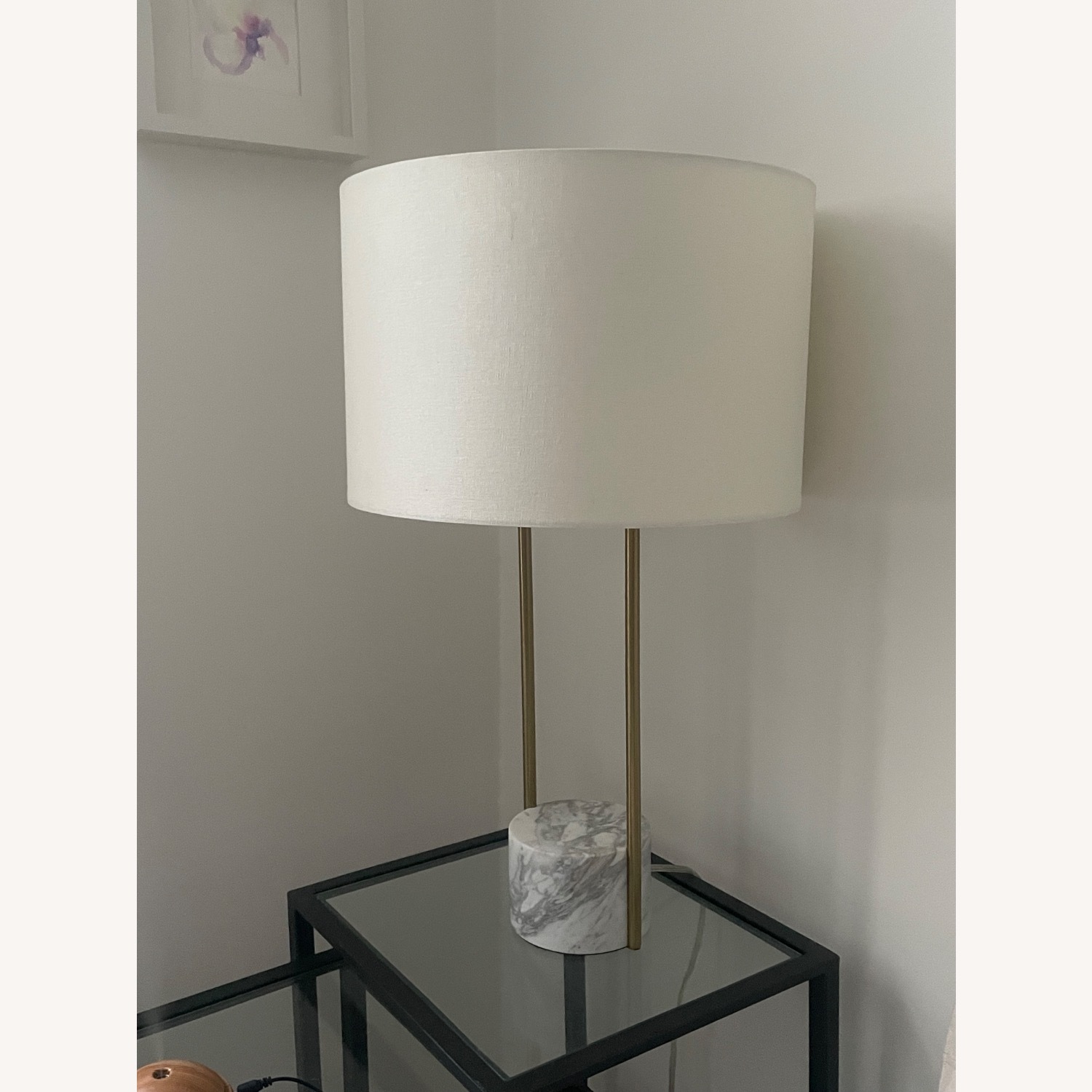 West Elm White Marble Table Lamp - image-2