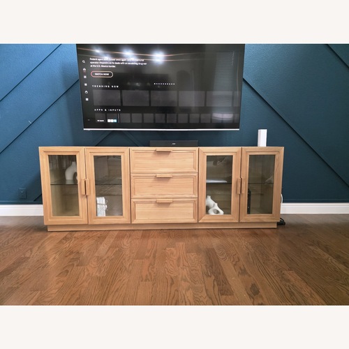 Used Crate & Barrel Natural Wood Media Storage for sale on AptDeco