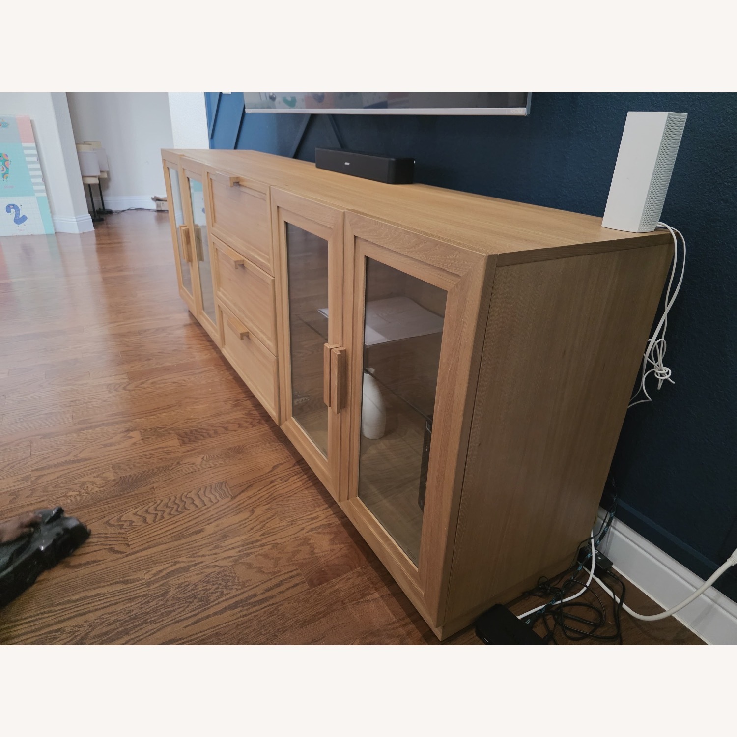 Crate & Barrel Natural Wood Media Storage - image-3