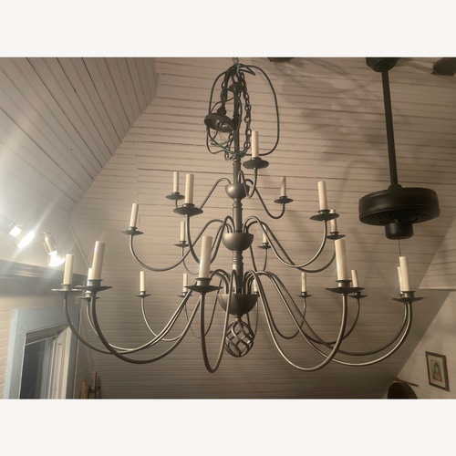 Used Hubbardton Forge 21-arm Ball Basket Chandelier for sale on AptDeco