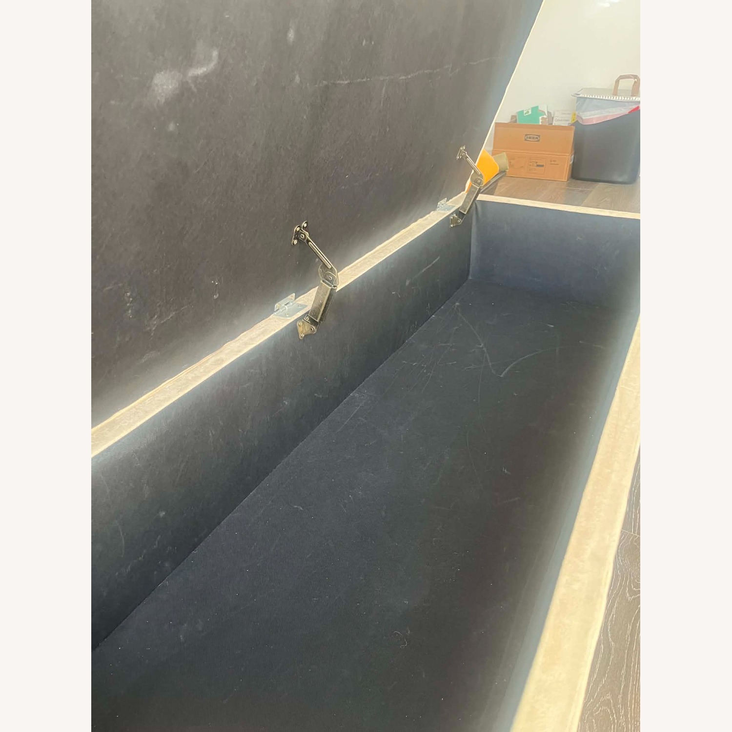 Beige Storage Ottoman - image-4