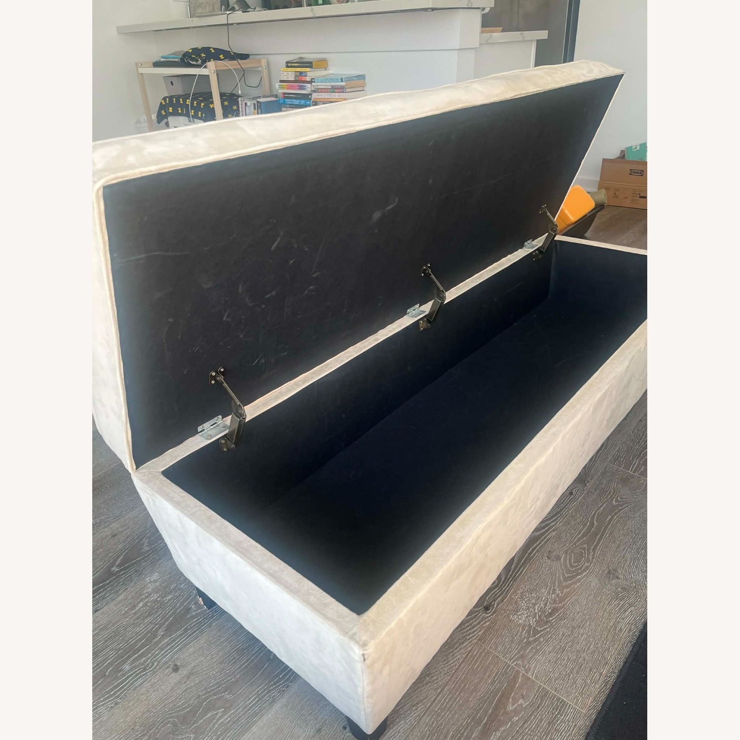 Beige Storage Ottoman - image-3