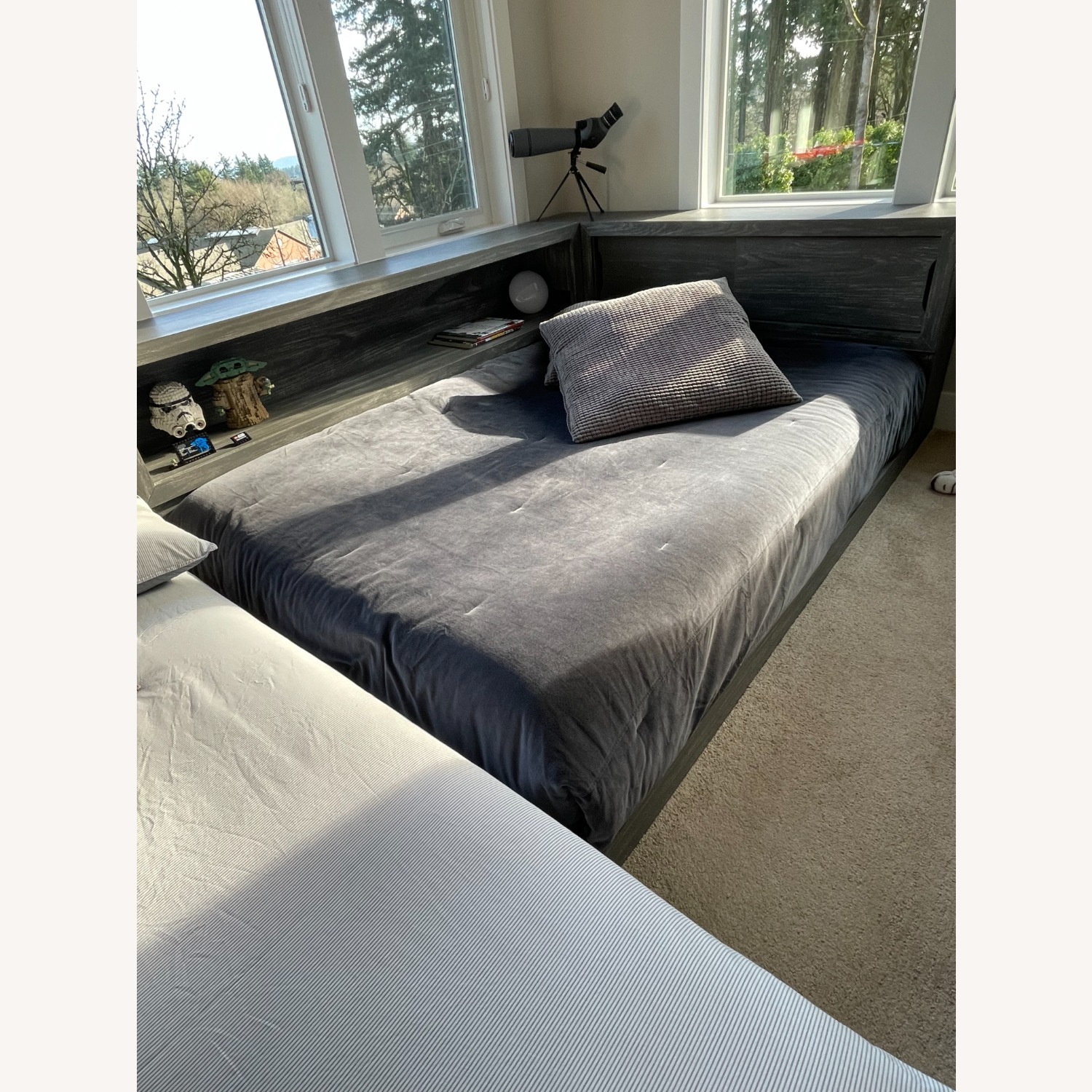 Pottery Barn Teen Costa Dark Gray Wood Full Bed - image-2