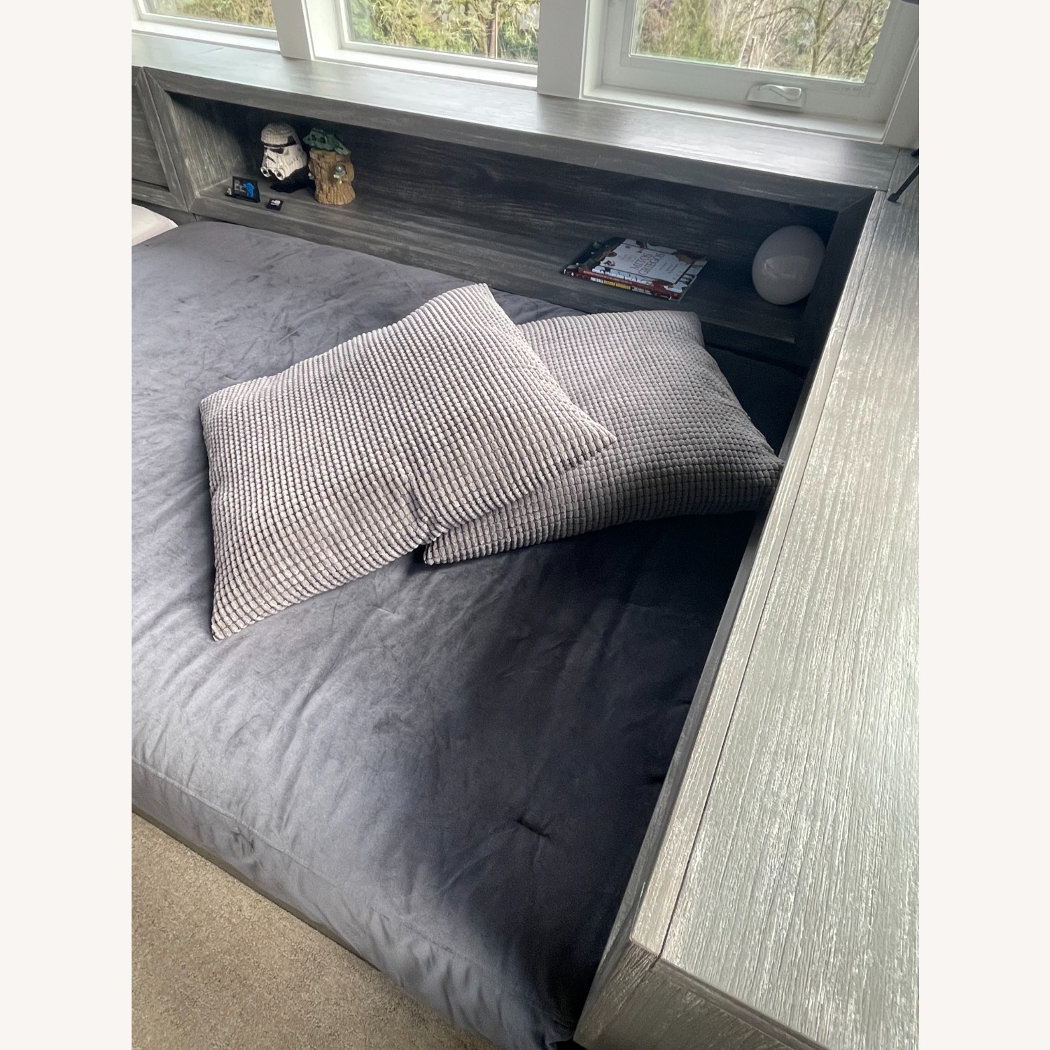 Pottery Barn Teen Costa Dark Gray Wood Full Bed - image-4