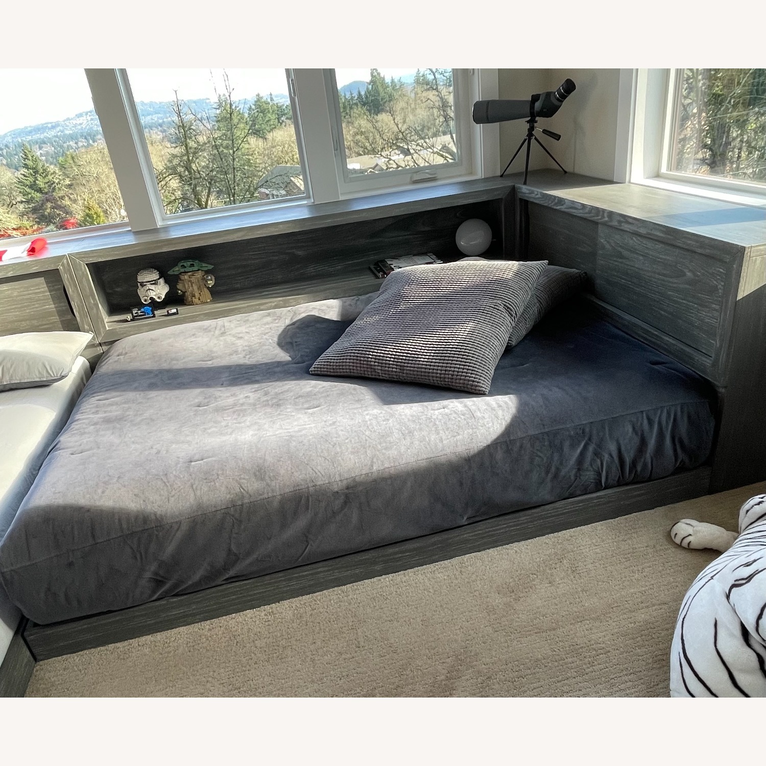 Pottery Barn Teen Costa Dark Gray Wood Full Bed - image-1