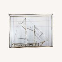  MCM Large Brass Sailboat Sculpture by Curtis Jere