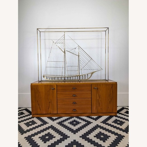 Used MCM Large Brass Sailboat Sculpture by Curtis Jere for sale on AptDeco