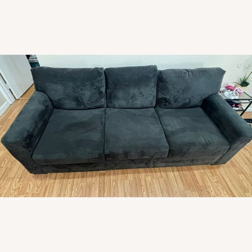 Used Living Spaces Dark Gray Fabric 3+ Seater Sofa for sale on AptDeco