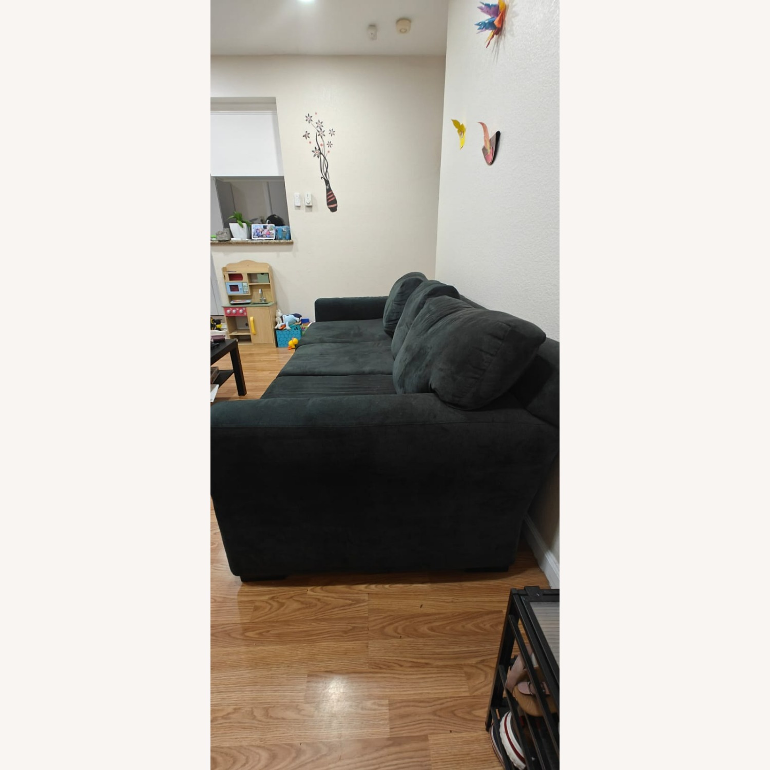 Living Spaces Dark Gray Fabric 3+ Seater Sofa - image-3