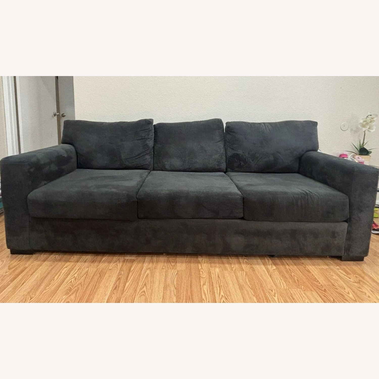Living Spaces Dark Gray Fabric 3+ Seater Sofa - image-2