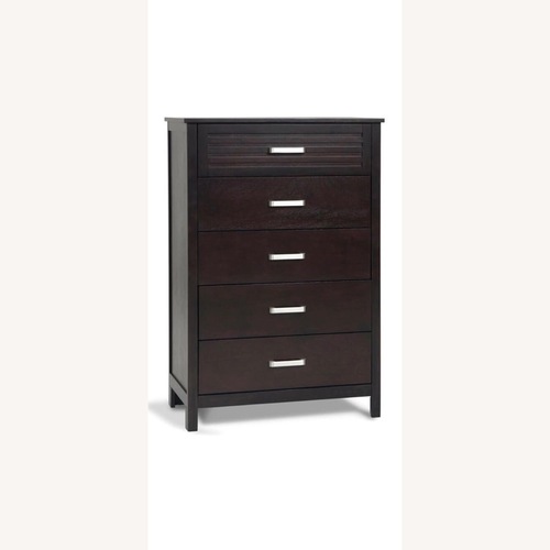 Used Bob's Discount Furniture Dalton Dark Brown Wood Chest for sale on AptDeco
