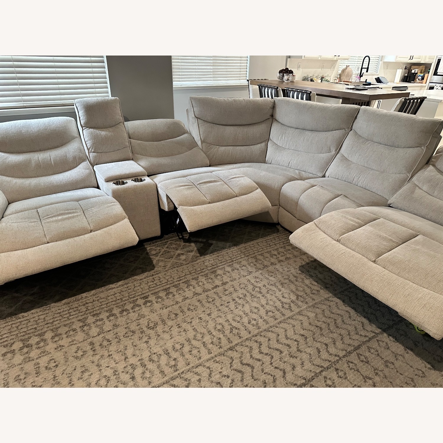 Living Spaces Natural Fabric 3+ Piece Sectional - image-3