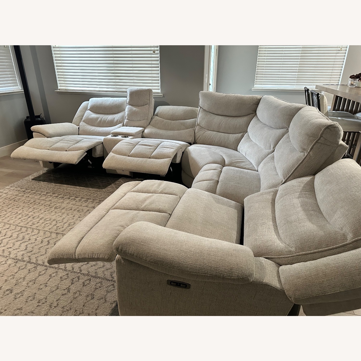 Living Spaces Natural Fabric 3+ Piece Sectional - image-2