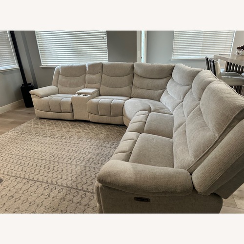 Used Living Spaces Natural Fabric 3+ Piece Sectional for sale on AptDeco