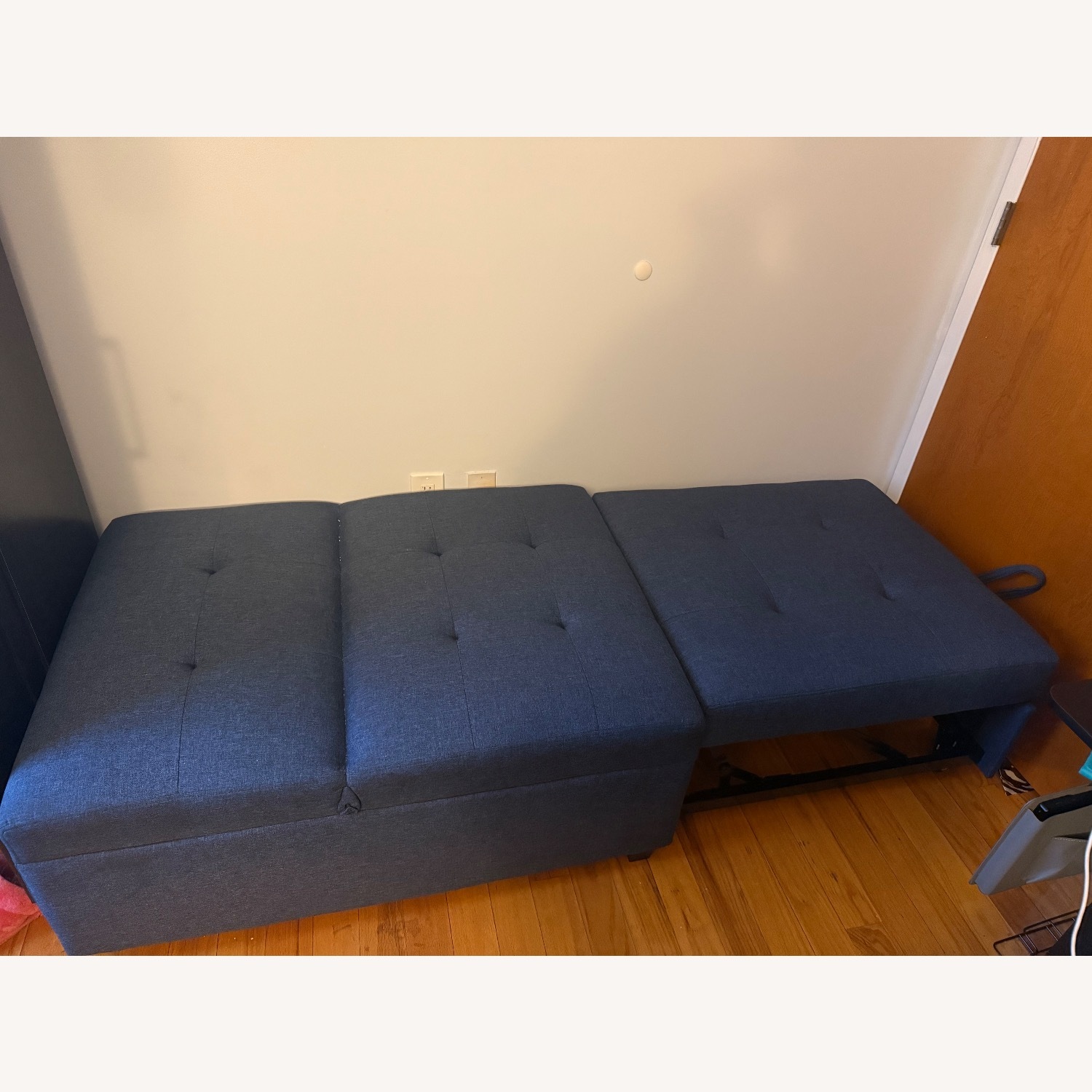 Ashley Furniture Linon Blue Fabric Futon - image-3