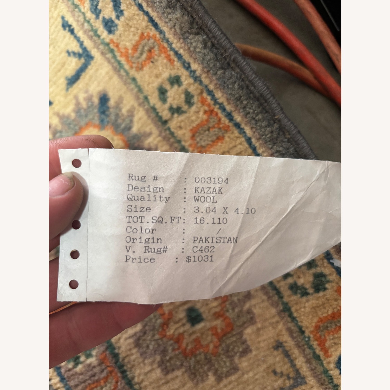 Vintage Kazak Wool Rogue from Pakistan 3’ x 4’ - image-2