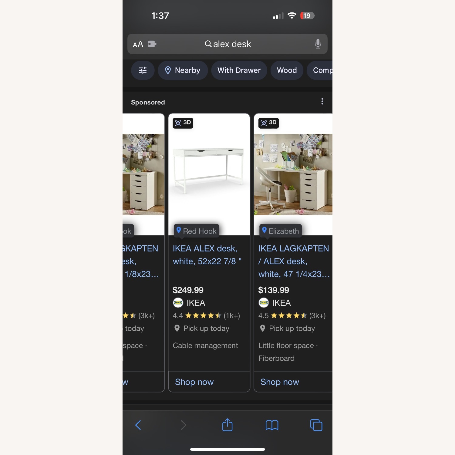 IKEA Alex White Wood Desk Large - image-2