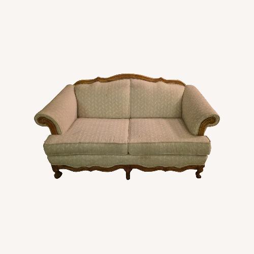 Used Oak Wood Interiors Natural Fabric 2 Seater Sofa for sale on AptDeco
