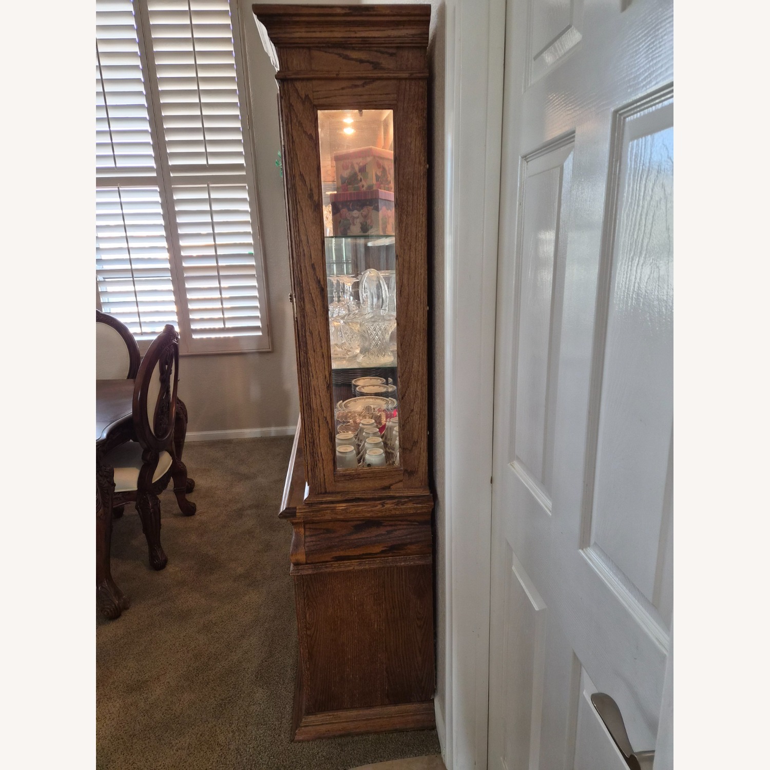 Oak Wood Interiors Dark Brown Wood Wall Unit - image-2