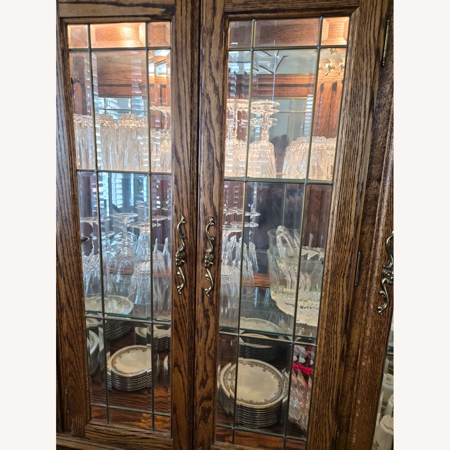 Oak Wood Interiors Dark Brown Wood Wall Unit - image-3