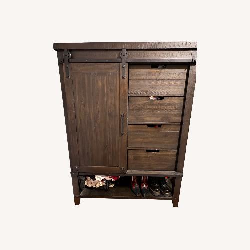 Used Rustic Dark Brown Armoire W Plenty of Storage  for sale on AptDeco