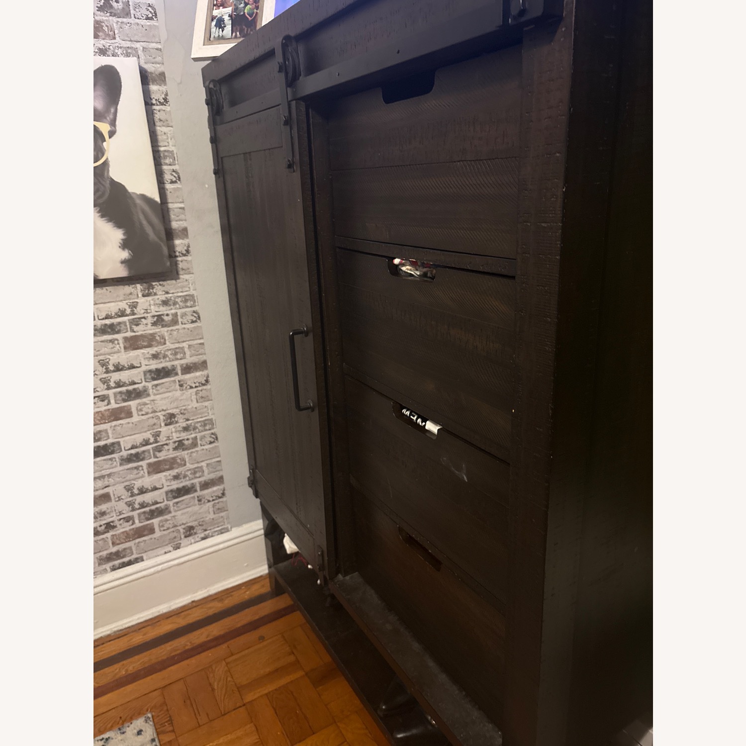 Rustic Dark Brown Armoire W Plenty of Storage  - image-1