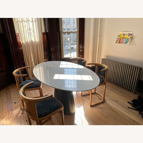 Used Room & Board Decker Oval Dining Table — Quartz Top for sale on AptDeco
