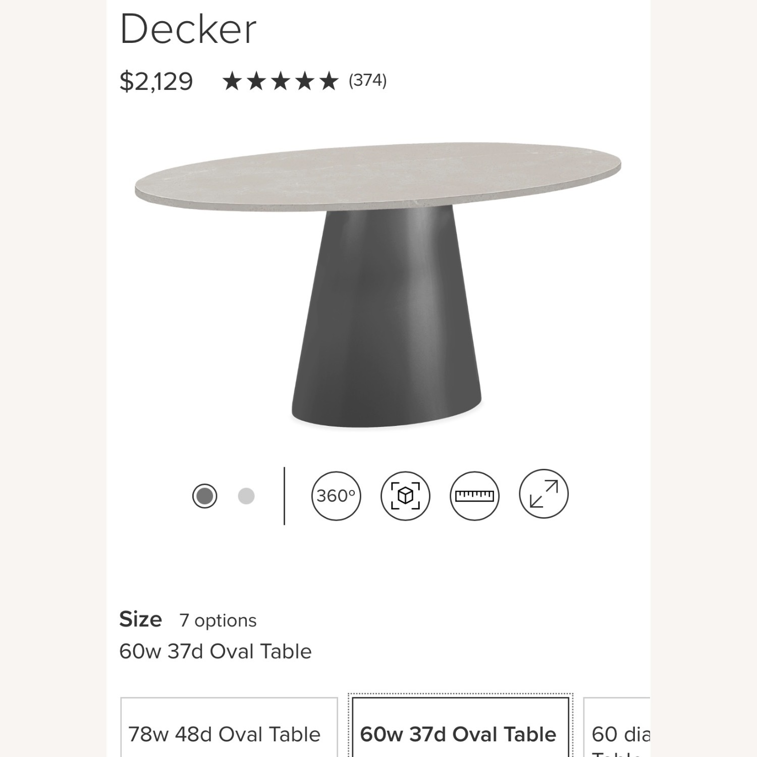 Room & Board Decker Oval Dining Table — Quartz Top - image-5