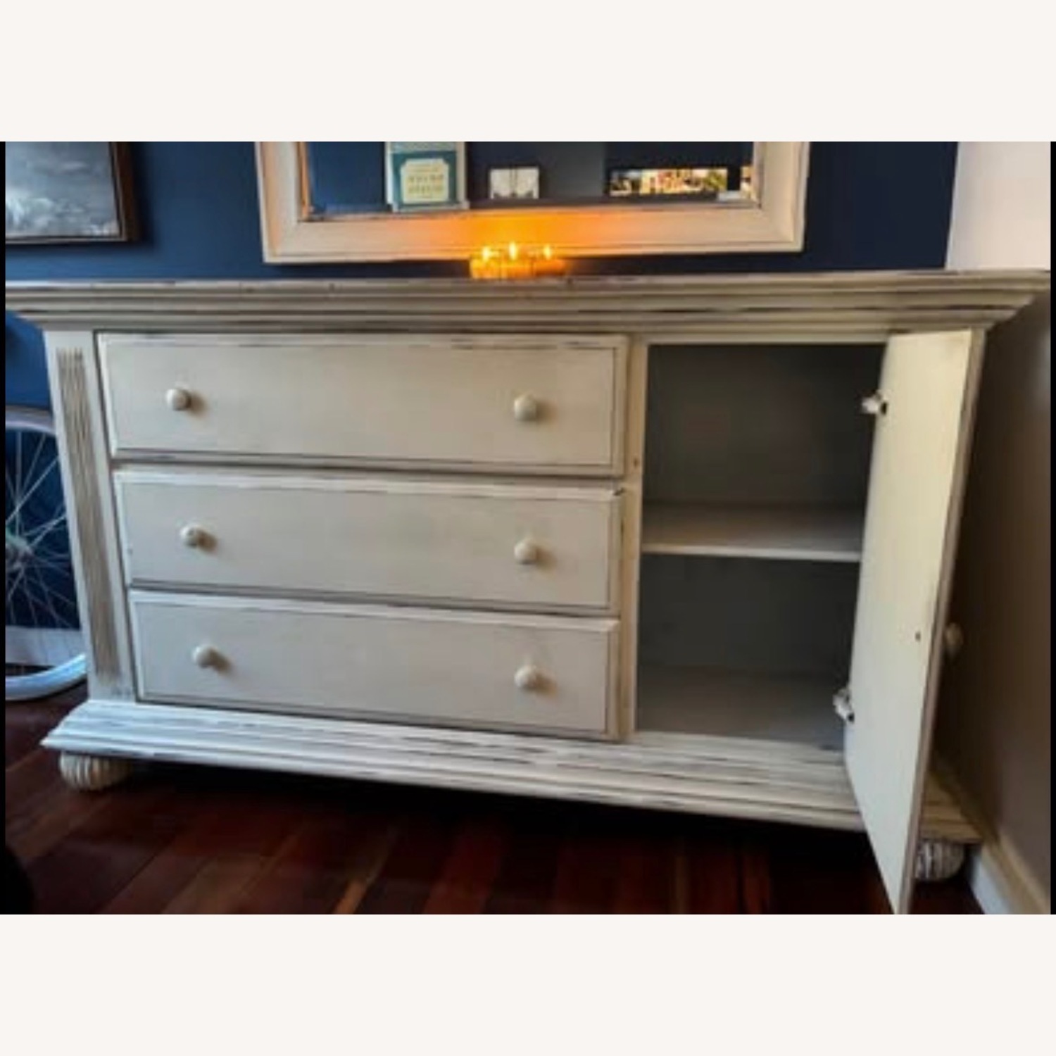 Vintage/Antique Distressed White Wood Dresser - image-1