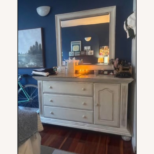 Used Vintage/Antique Distressed White Wood Dresser for sale on AptDeco