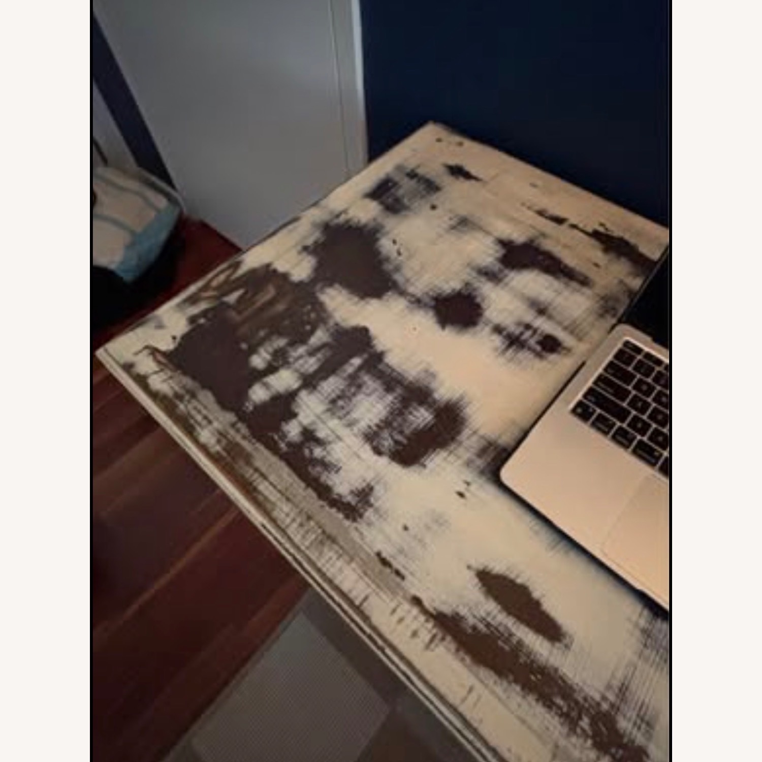Antique White Wood Desk - image-3