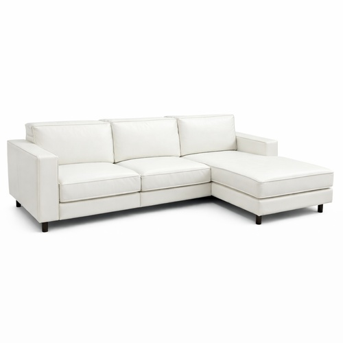 Used West Elm White Leather 3+ Piece Sectional for sale on AptDeco