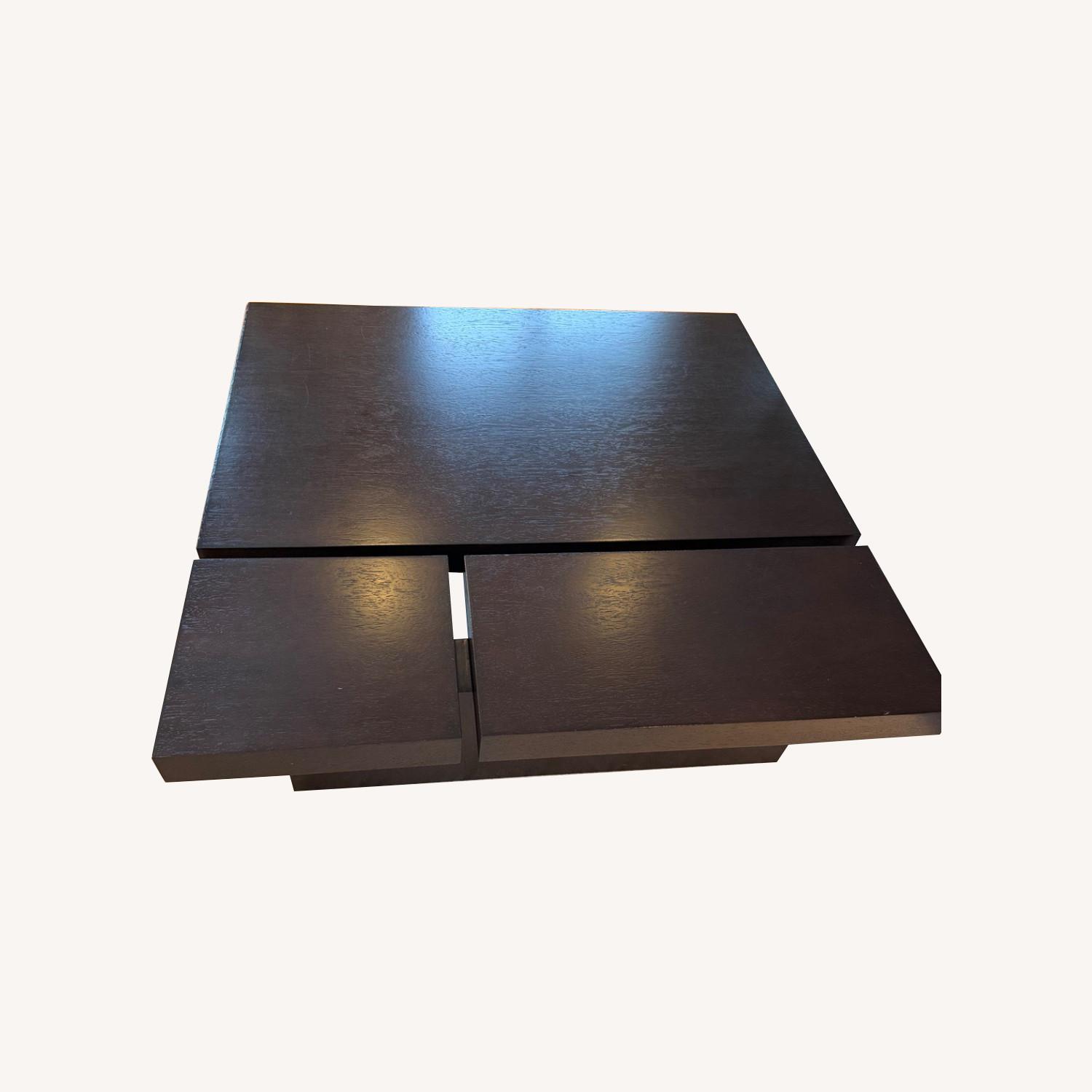 Modern Coffee Table, Dark Wood - image-0