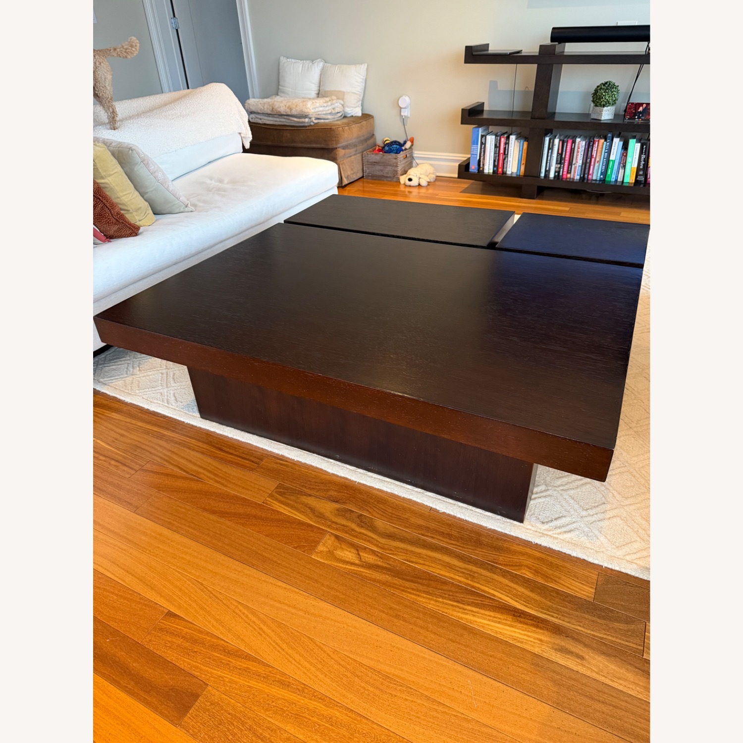Modern Coffee Table, Dark Wood - image-4