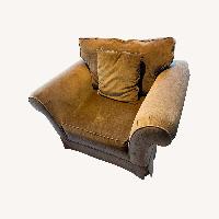 Restoration Hardware Dark Brown Fabric Armchair