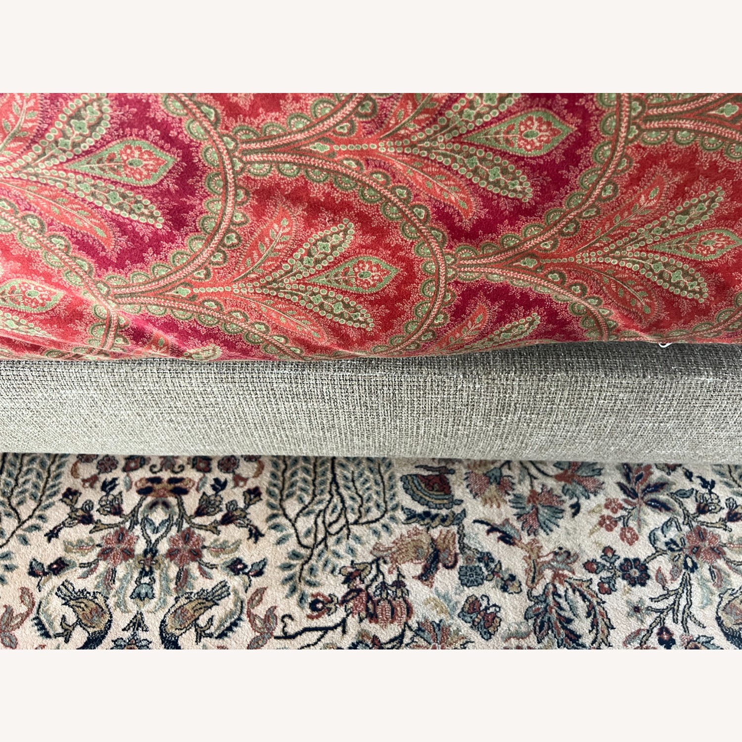 Luxury Nailhead Brown Tweed Queen Bed - image-3