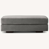 Restoration Hardware Dark Brown Fabric Ottoman 