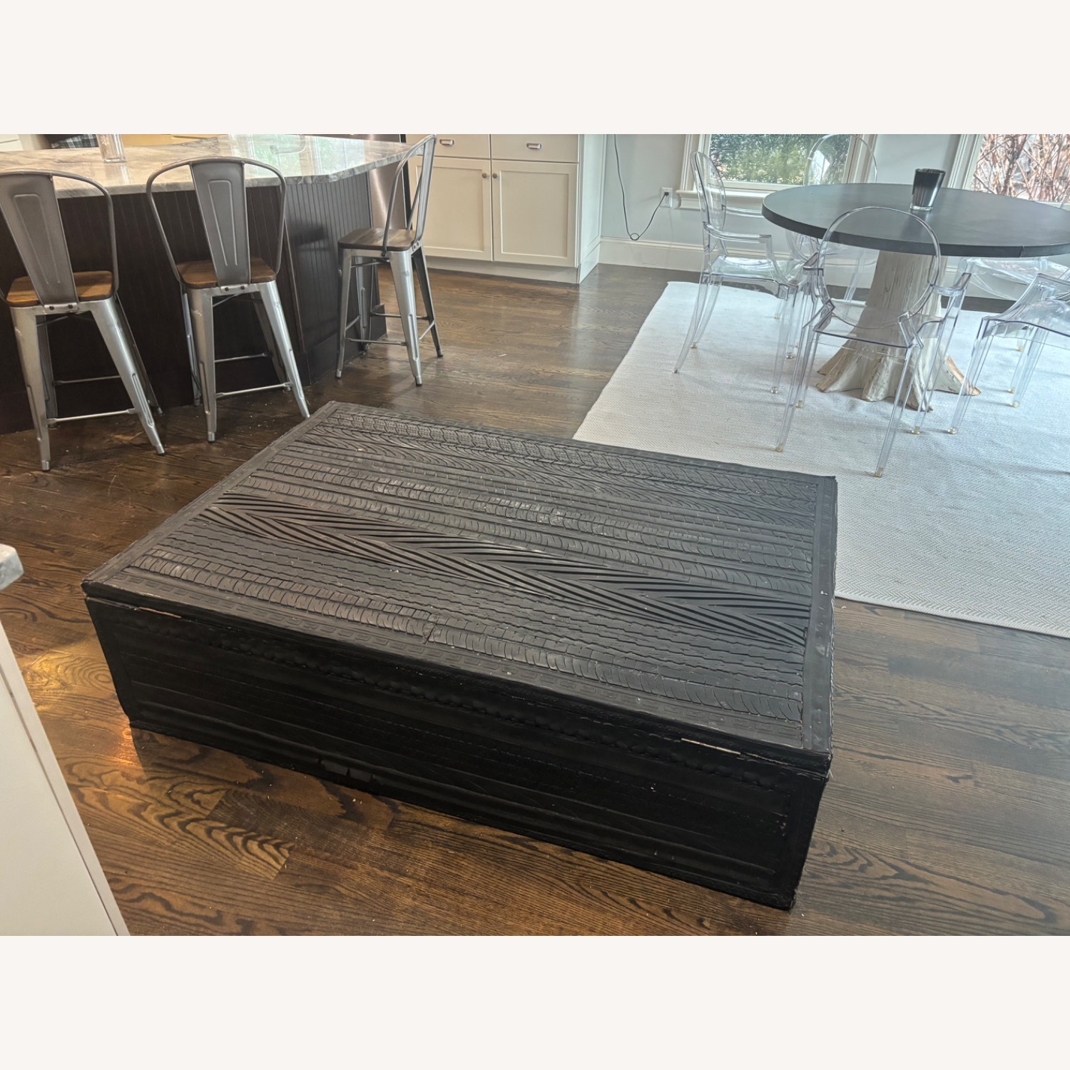 Montauk Sofa Tire Table Black Coffee Table - image-1