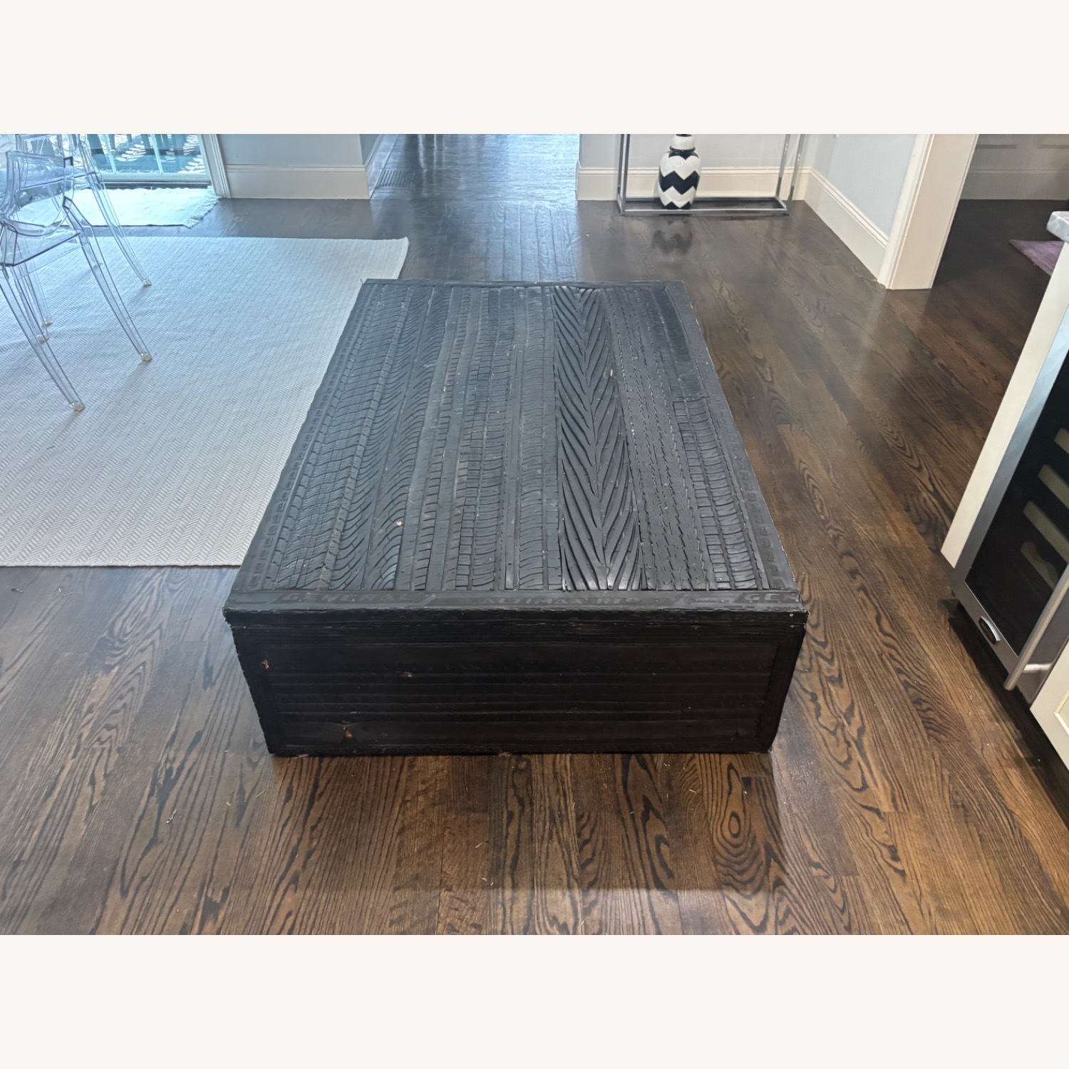 Montauk Sofa Tire Table Black Coffee Table - image-2